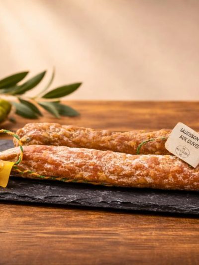 Duo de saucissons aux olives et au comté