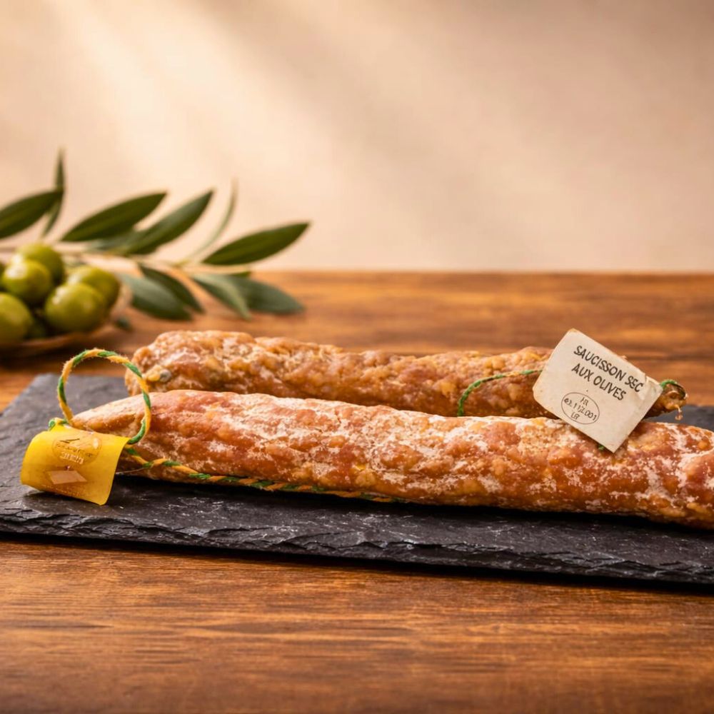 Duo de saucissons aux olives et au comté