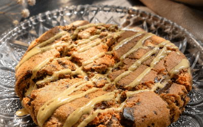 Cookies cœur crémeux pistache et copeaux de chocolat noir